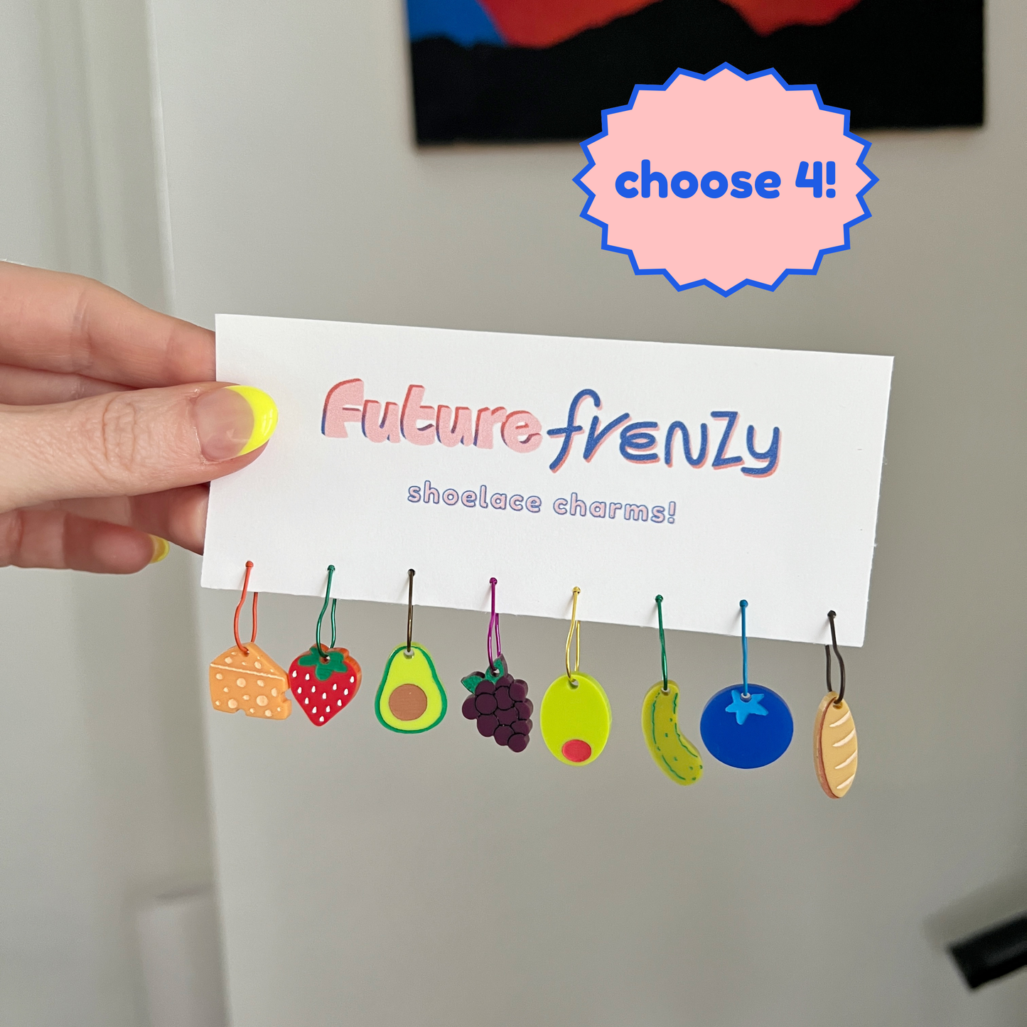 Picnic basket shoelace charms (choose 4)