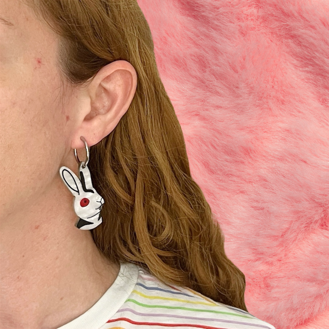 Vampire bunny earrings