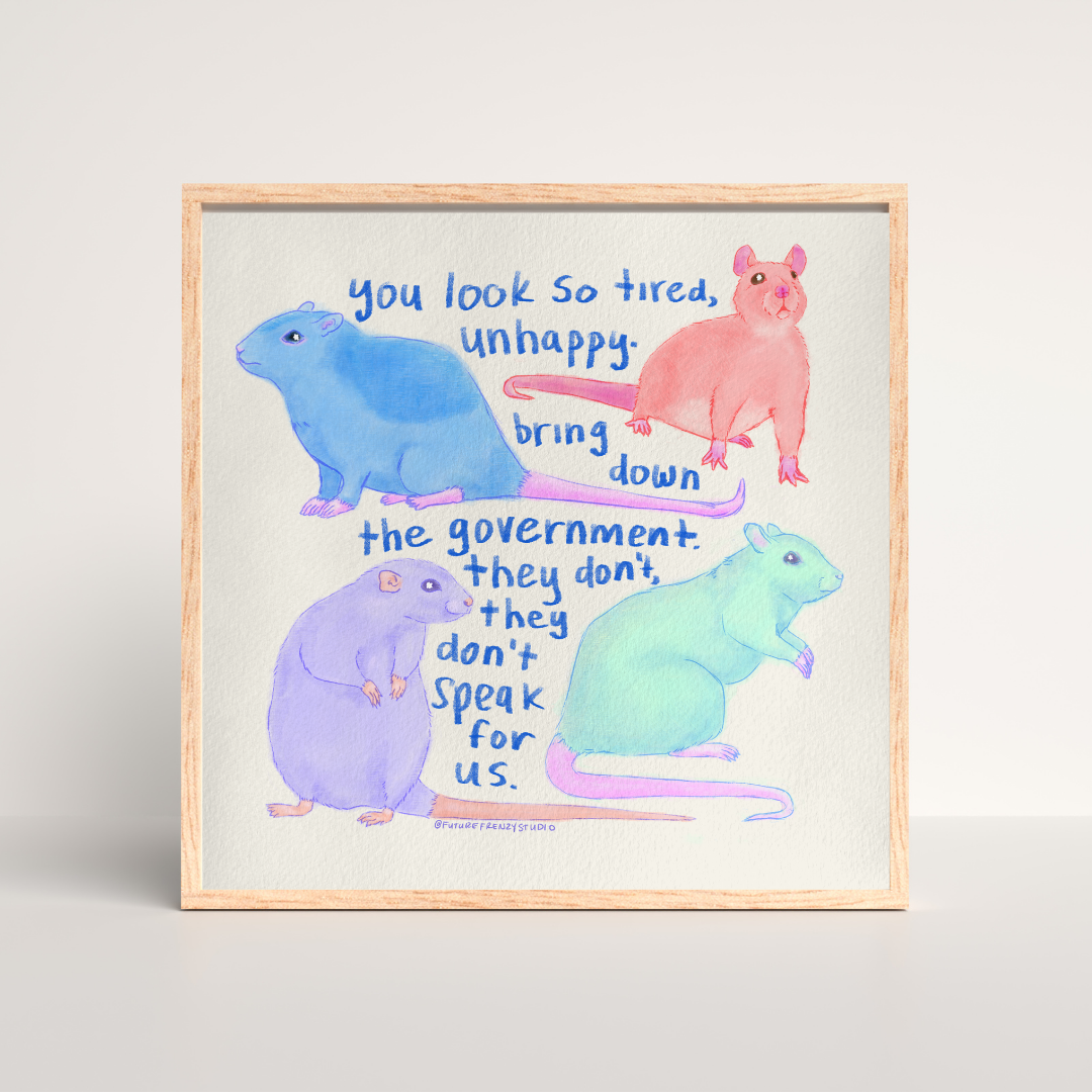 Rats Galore art print 8"x 8"
