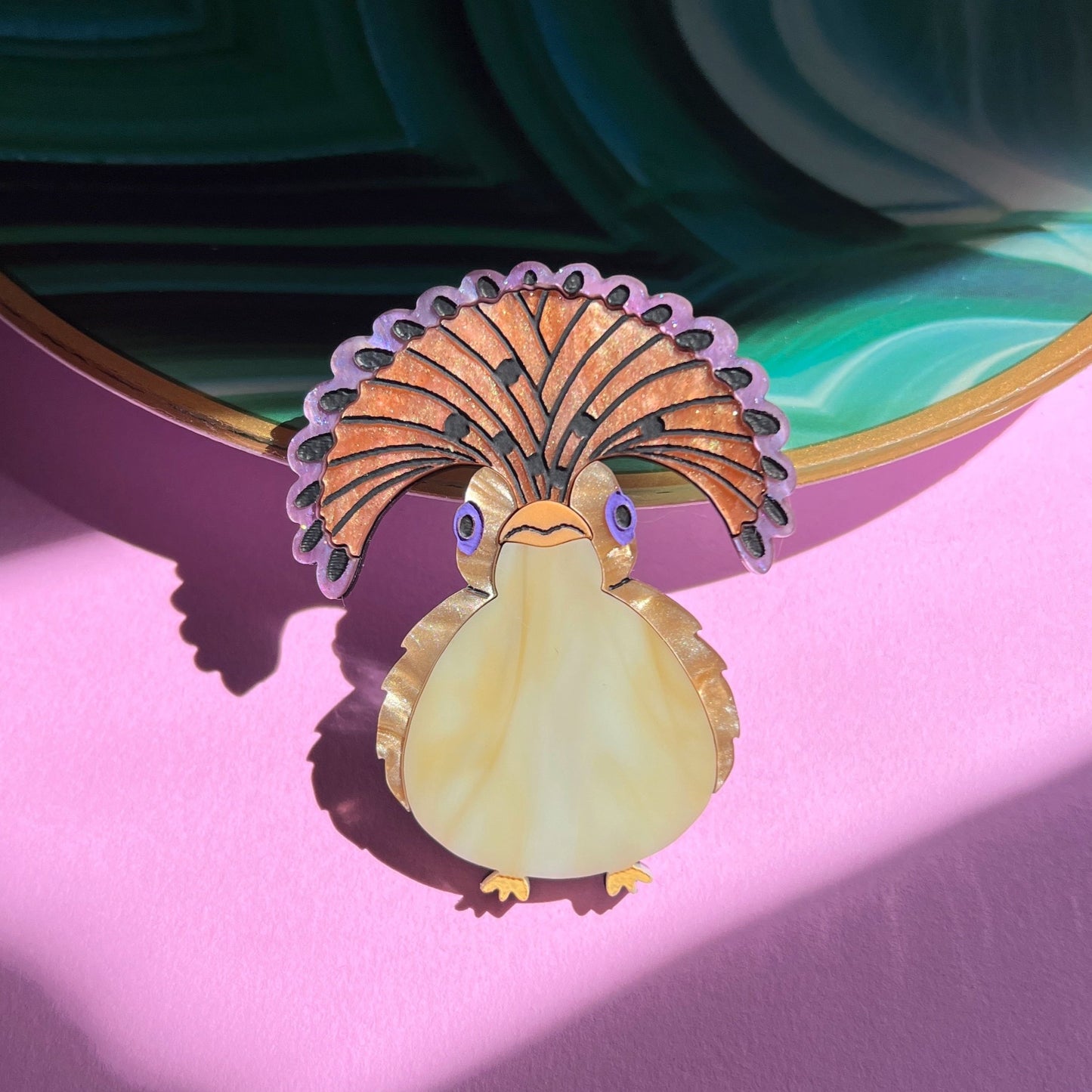Tropical royal flycatcher brooch or magnet