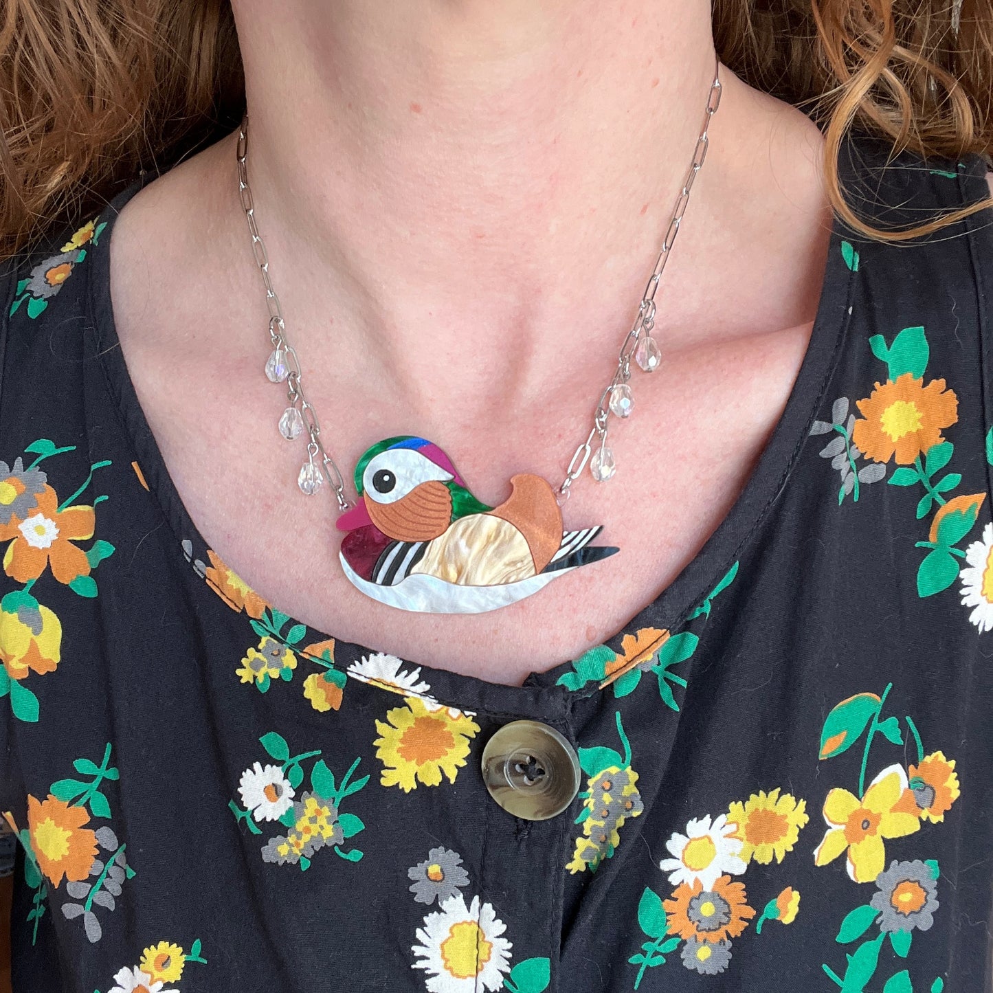 Mandarin duck necklace