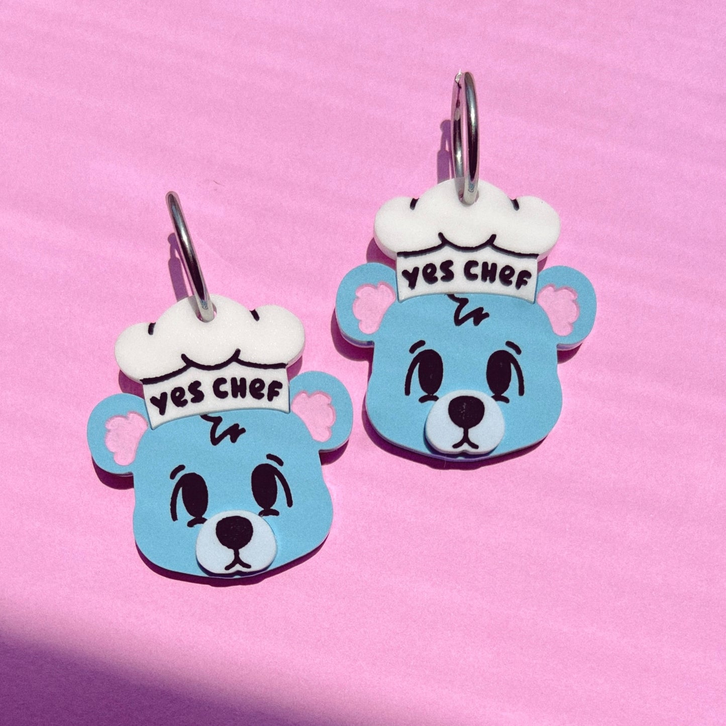 Chef bear earrings