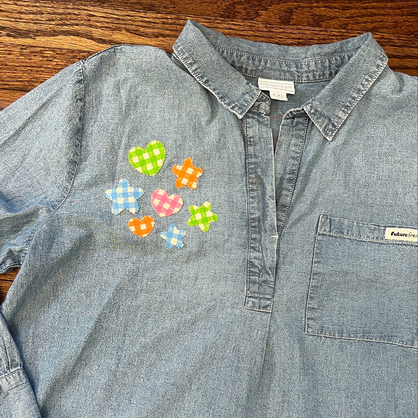 H2O > A.I. denim fringe pullover shirt