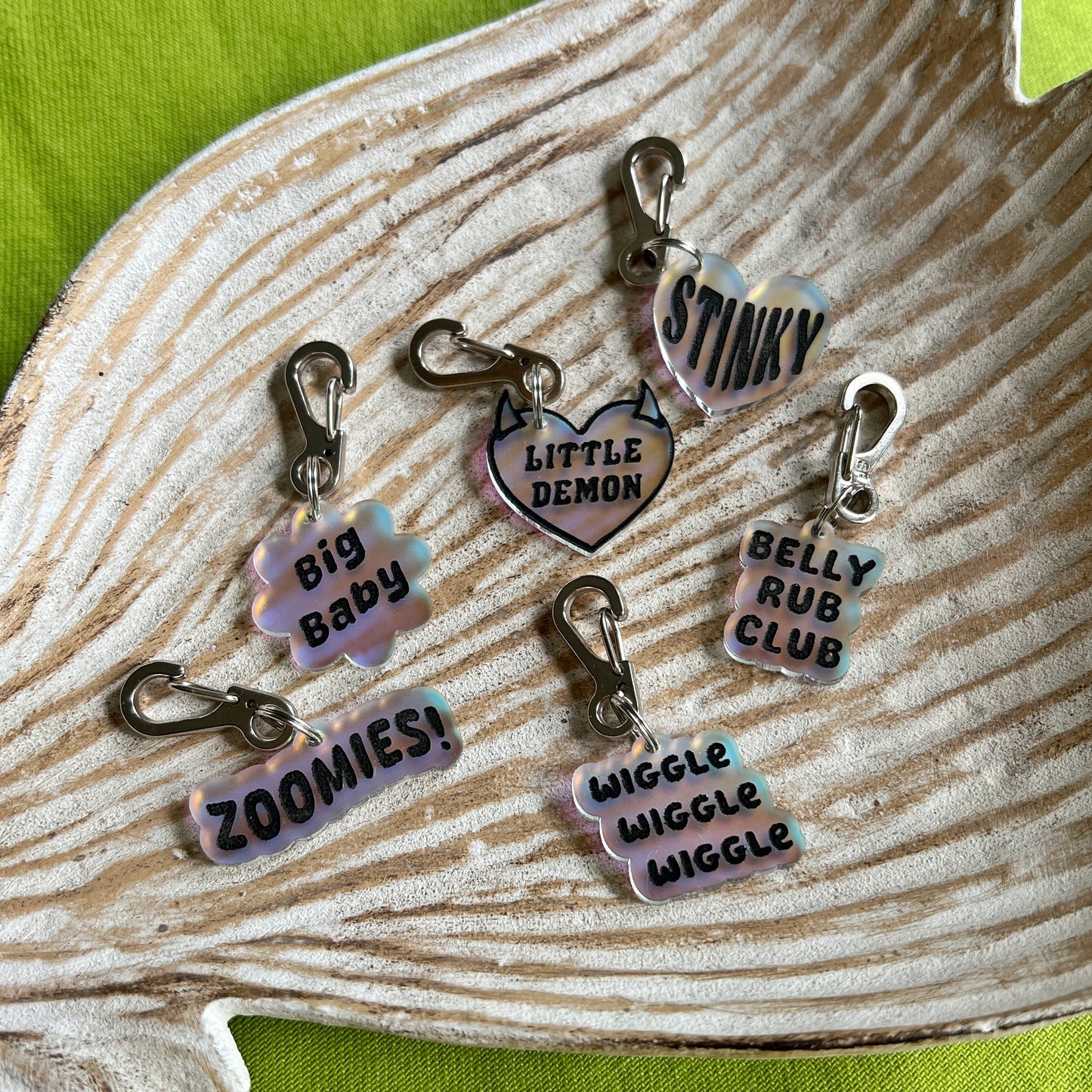 Dog/cat collar tags (iridescent)