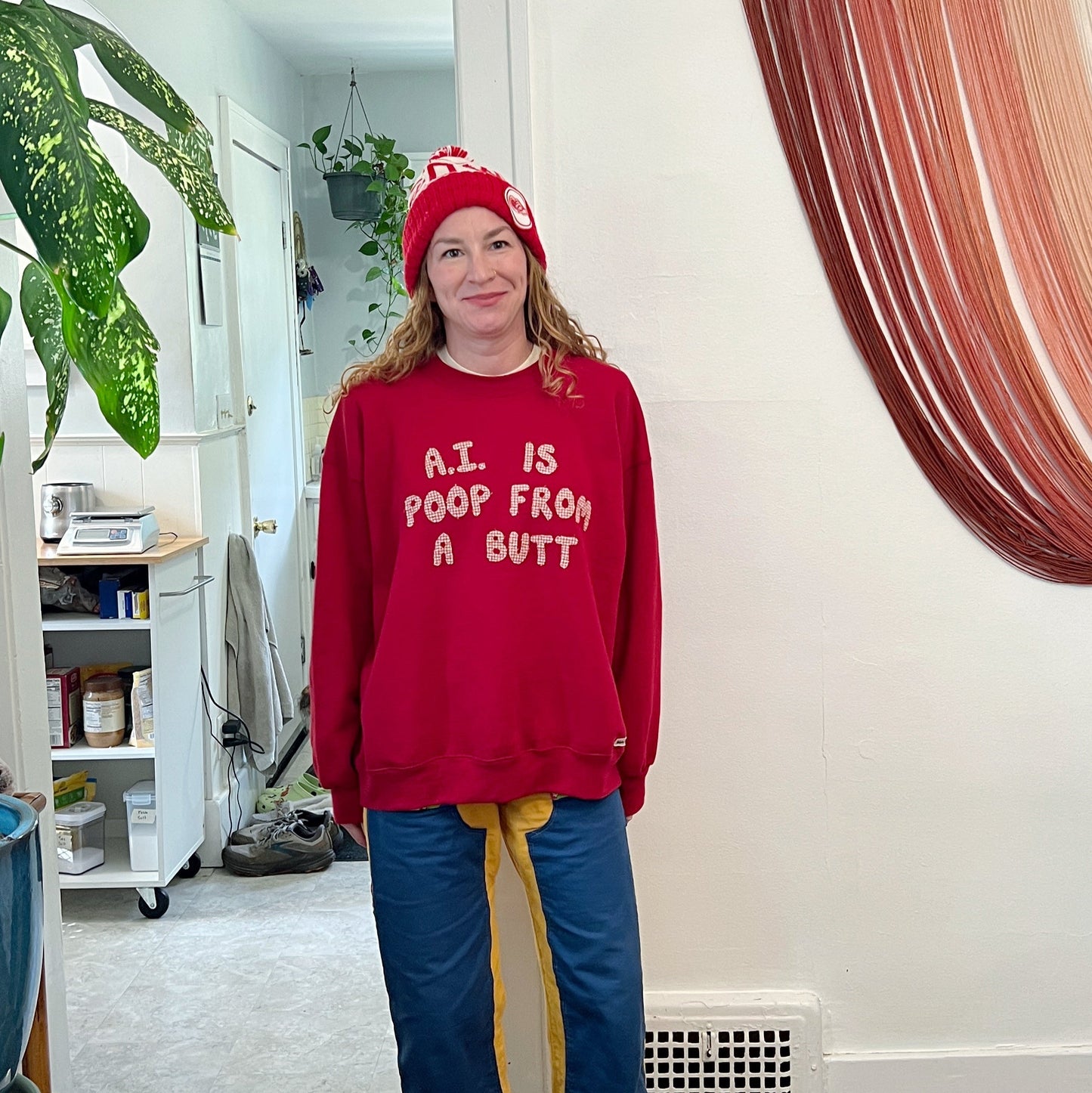 A.I. is poop - red sweatshirt