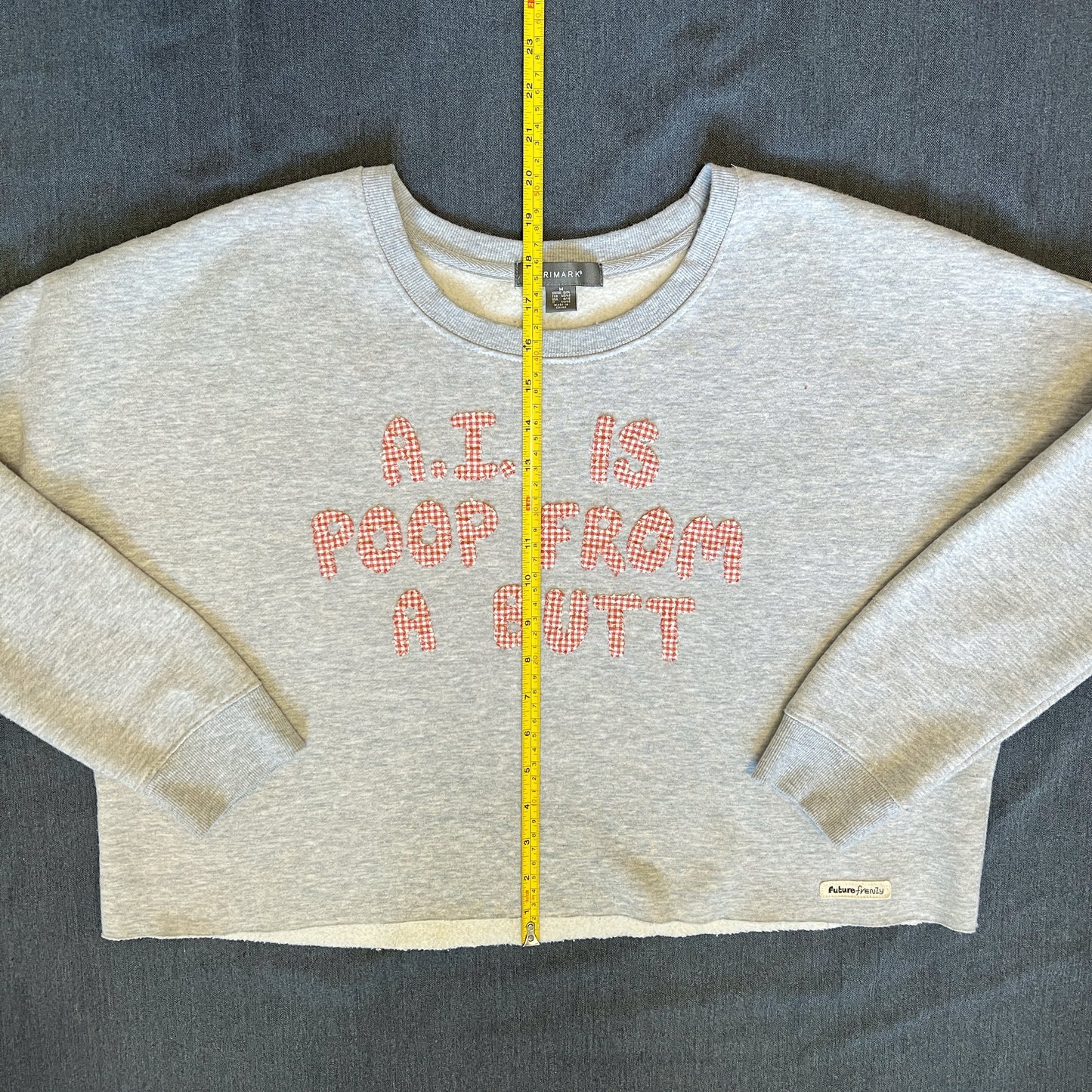 A.I. is poop - grey crop sweatshirt
