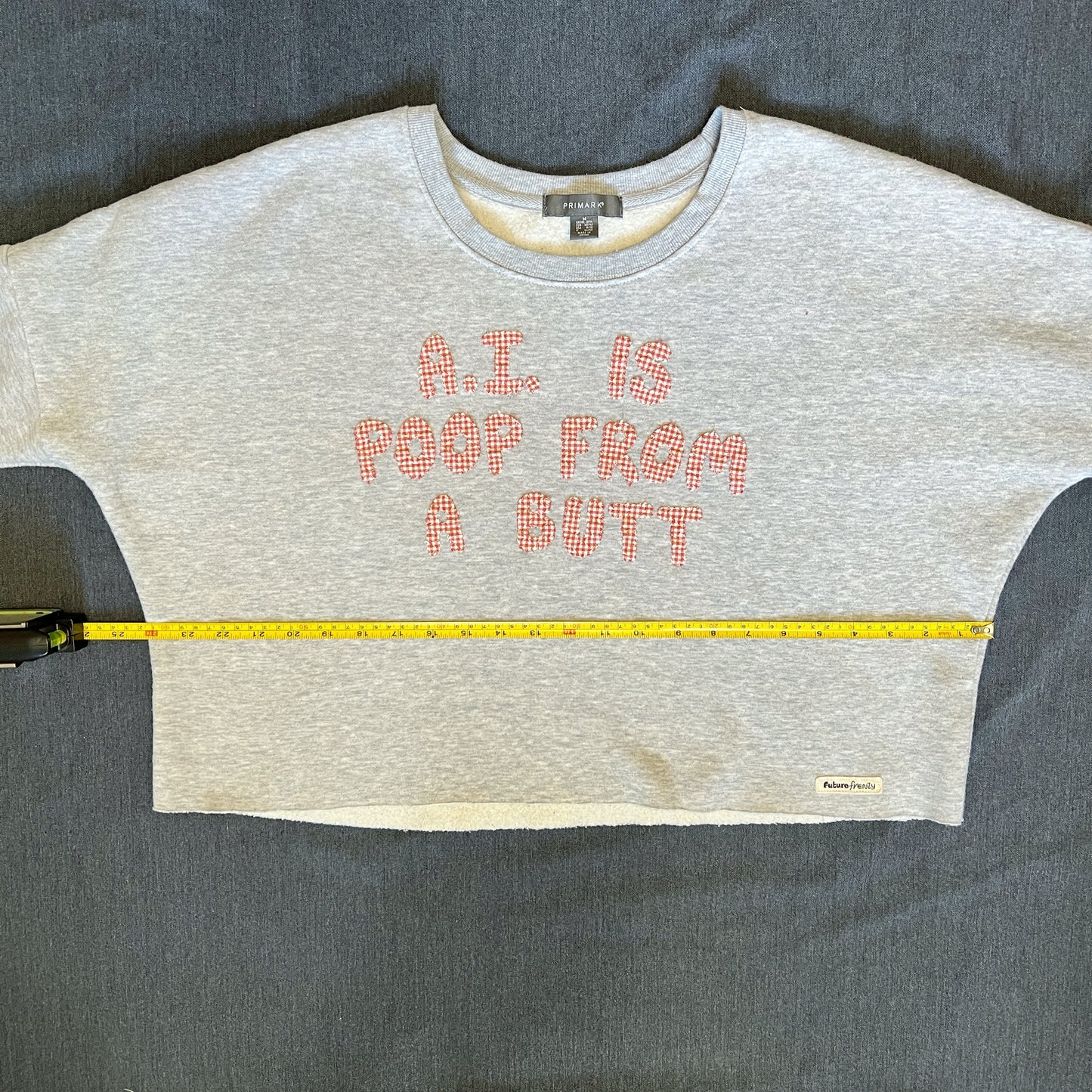 A.I. is poop - grey crop sweatshirt