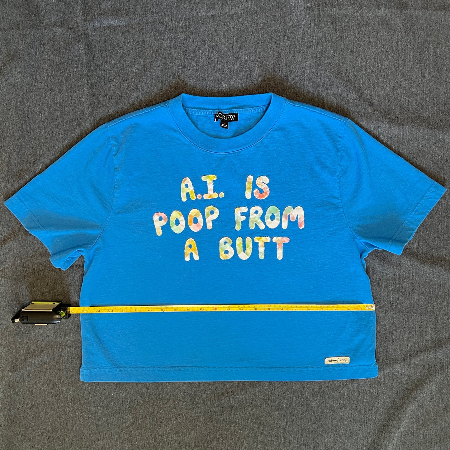 A.I. is poop - blue boxy t-shirt