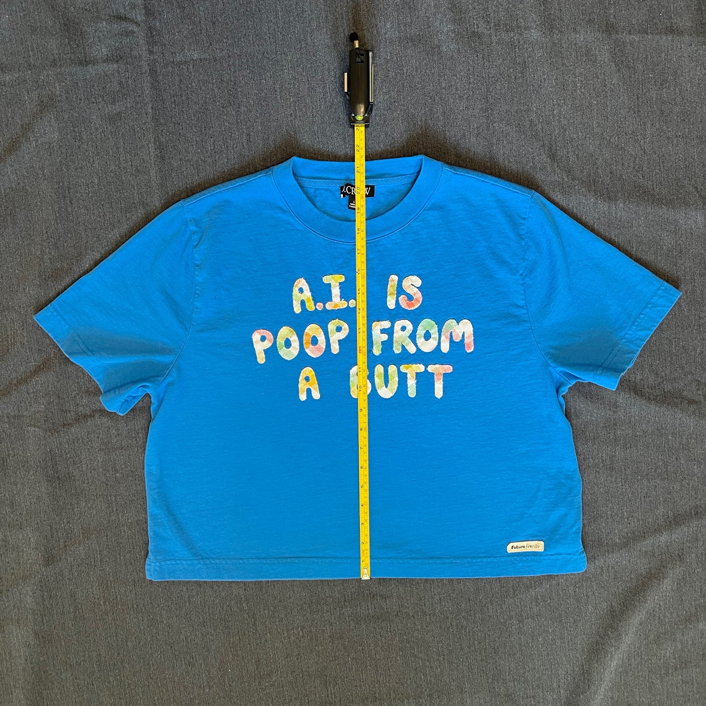 A.I. is poop - blue boxy t-shirt