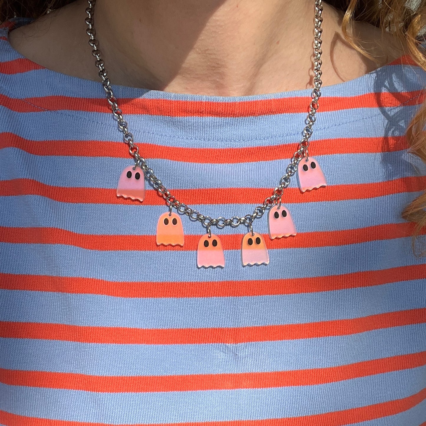 Iridescent ghostie necklace