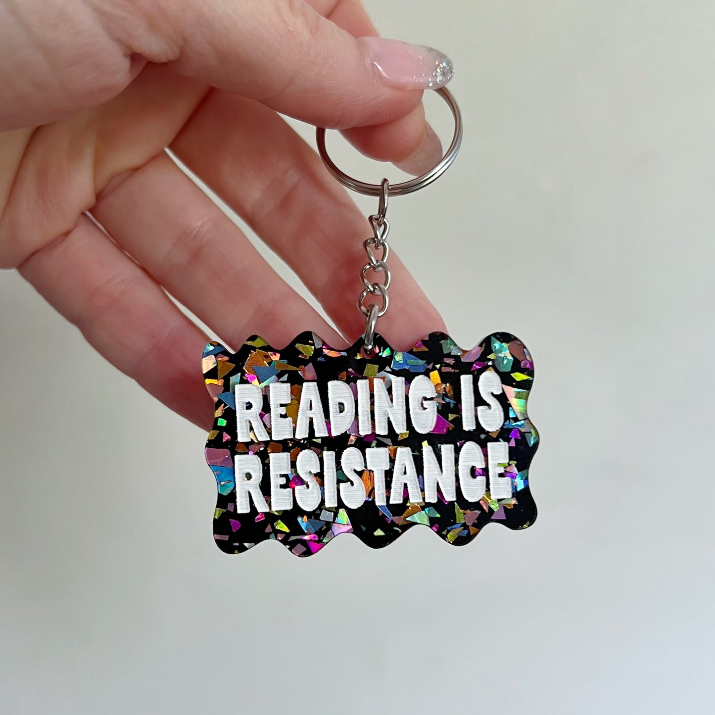Reading is Resistance keychain