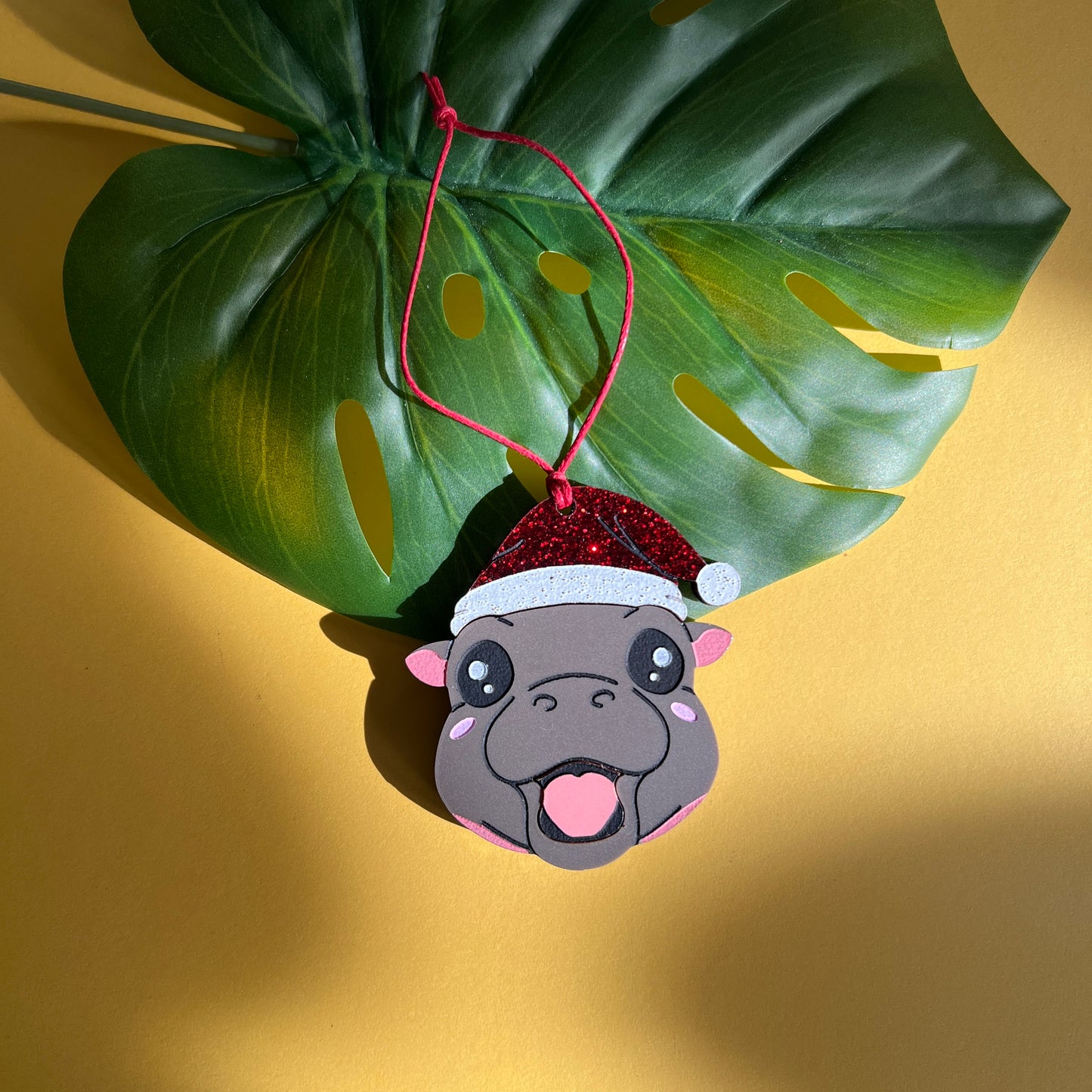 Xmas pygmy hippo ornament
