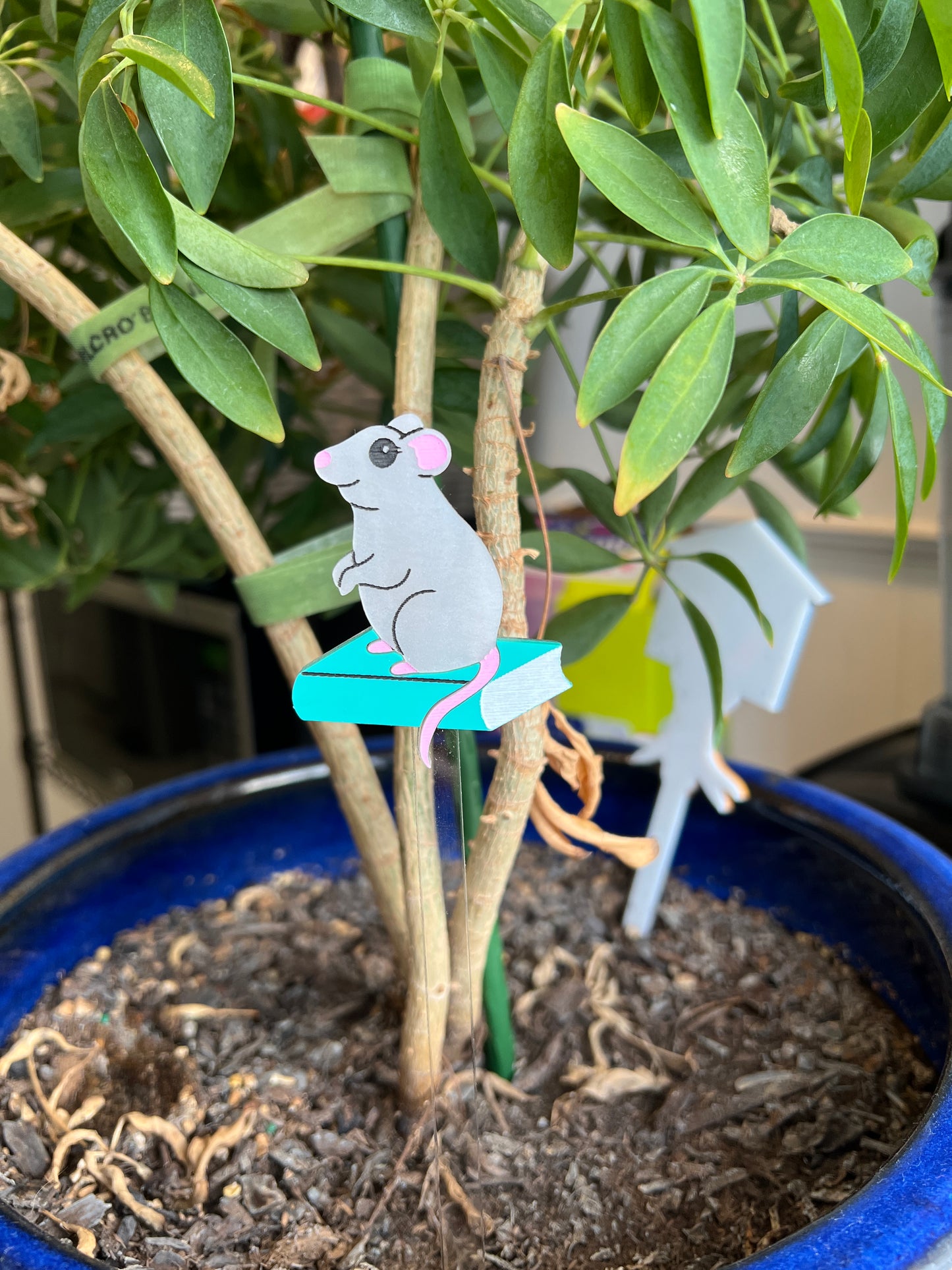 Library rat plant stake