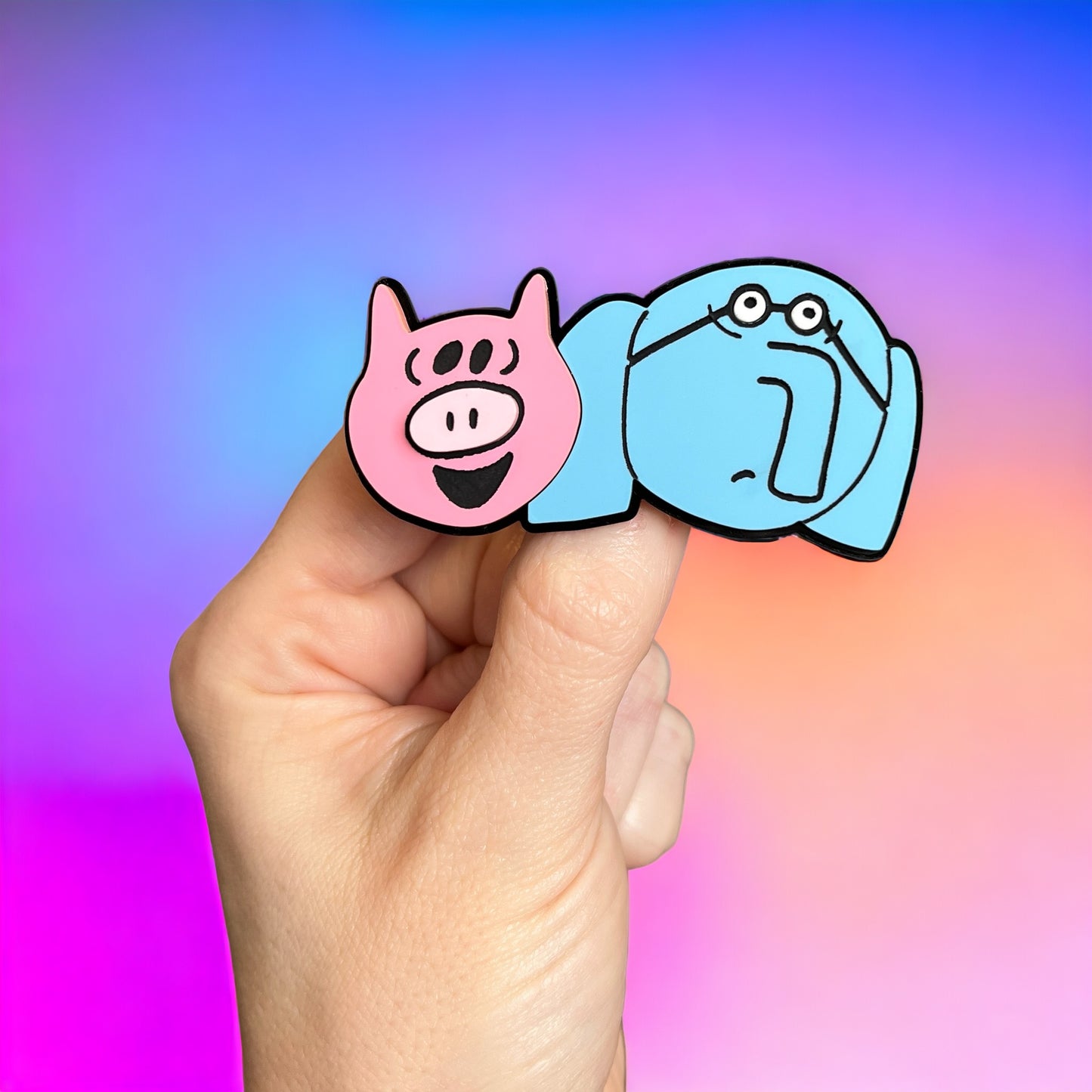 Elephant and piggy brooch OR magnet
