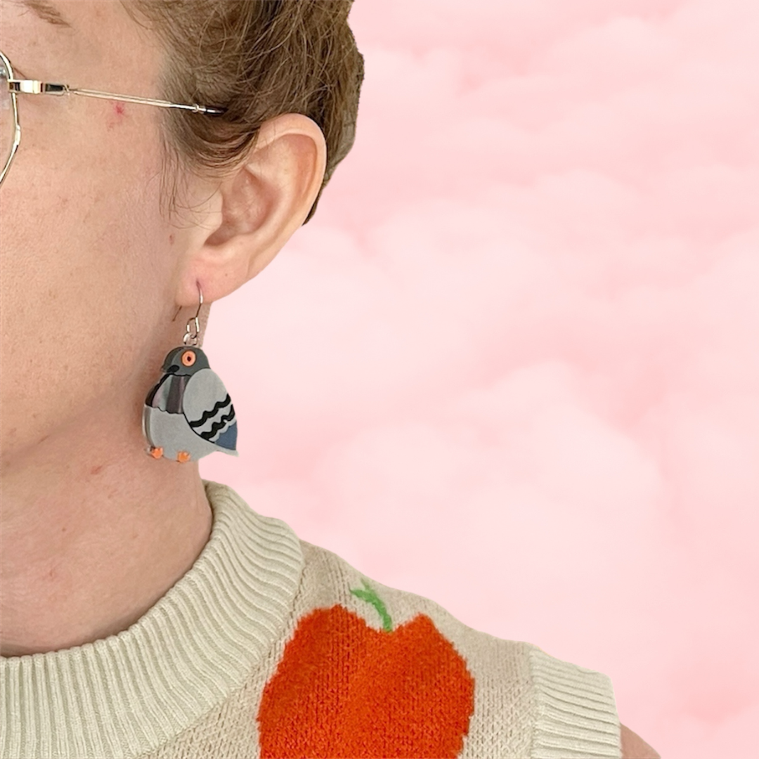 Chunky pigeon earrings