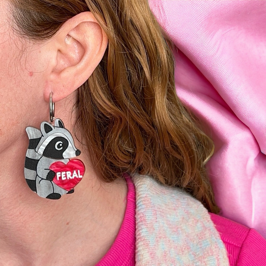Feral raccoon *single earring*