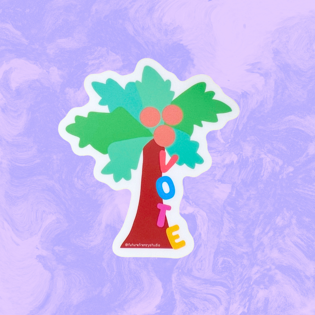 Coconut tree vote sticker