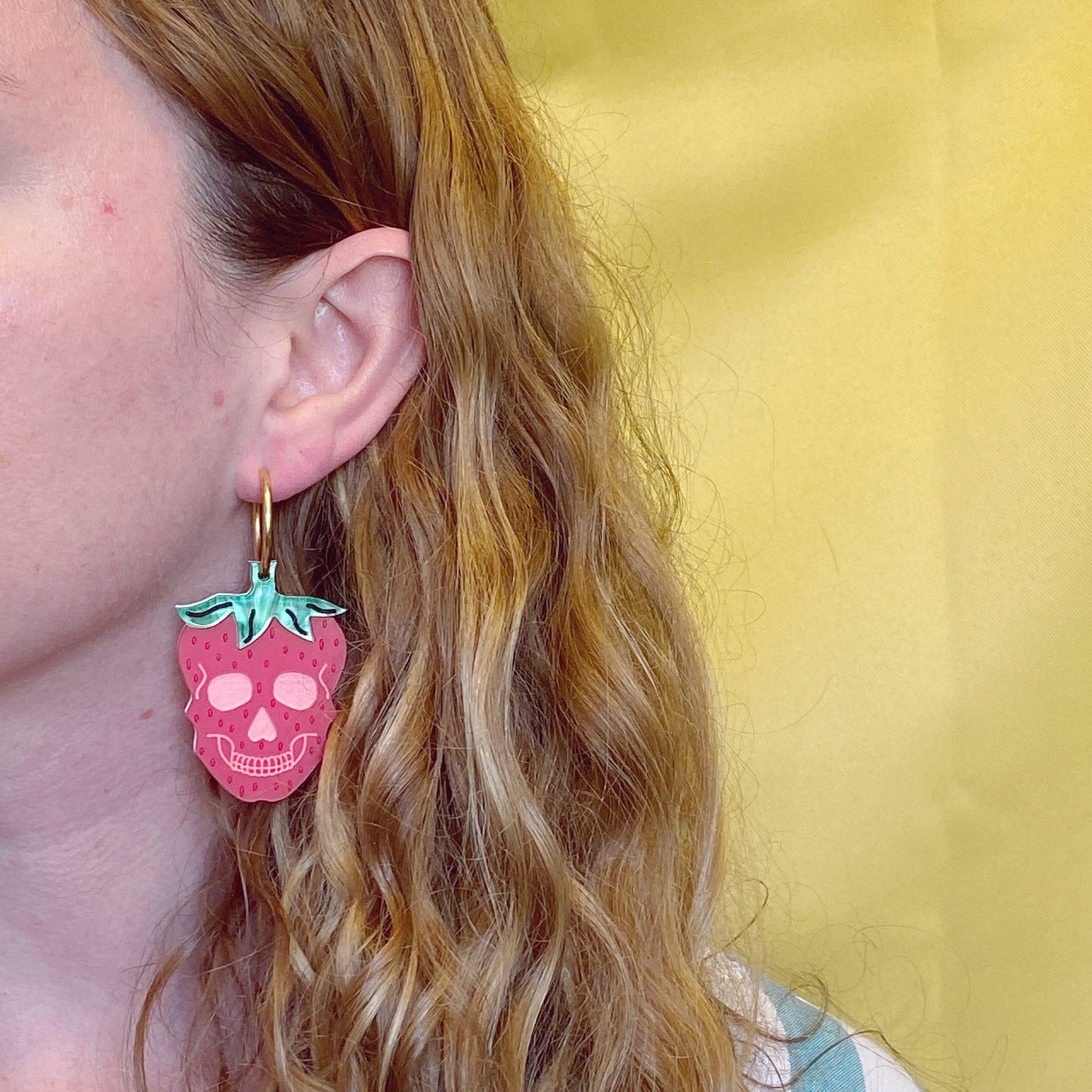 Strawberry skull earrings