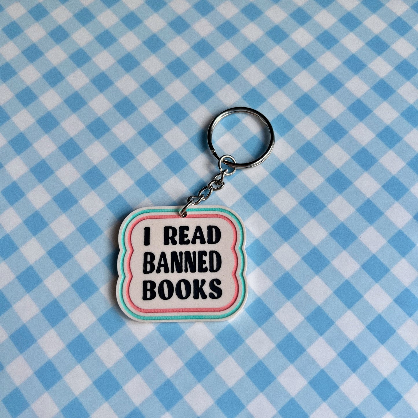 I read banned books keychain