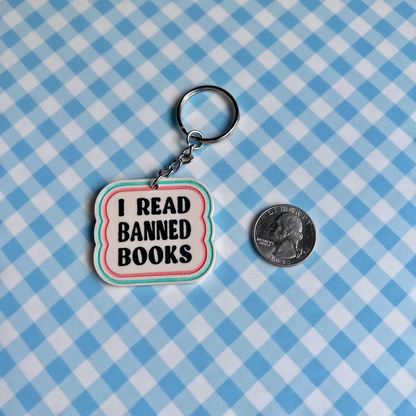 I read banned books keychain