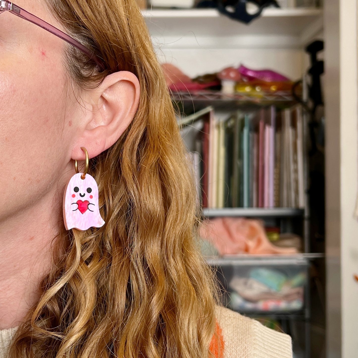 Love ghost earrings