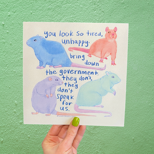 Rats Galore art print 8"x 8"