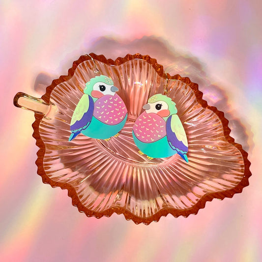 Lilac breasted roller earrings