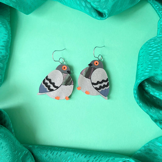 Chunky pigeon earrings