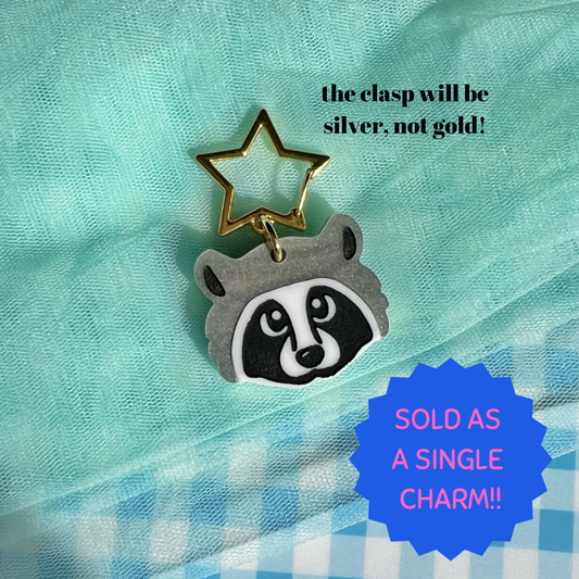 **SINGLE** cutesy raccoon boot charms