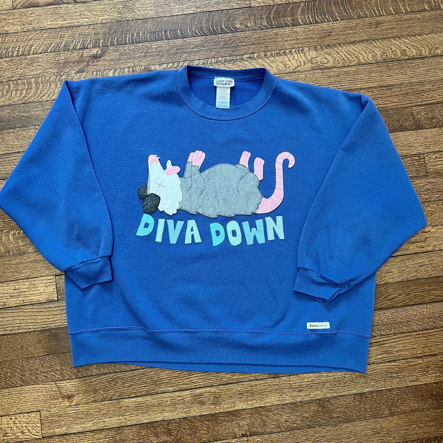 Diva down opossum sweatshirt (blue)