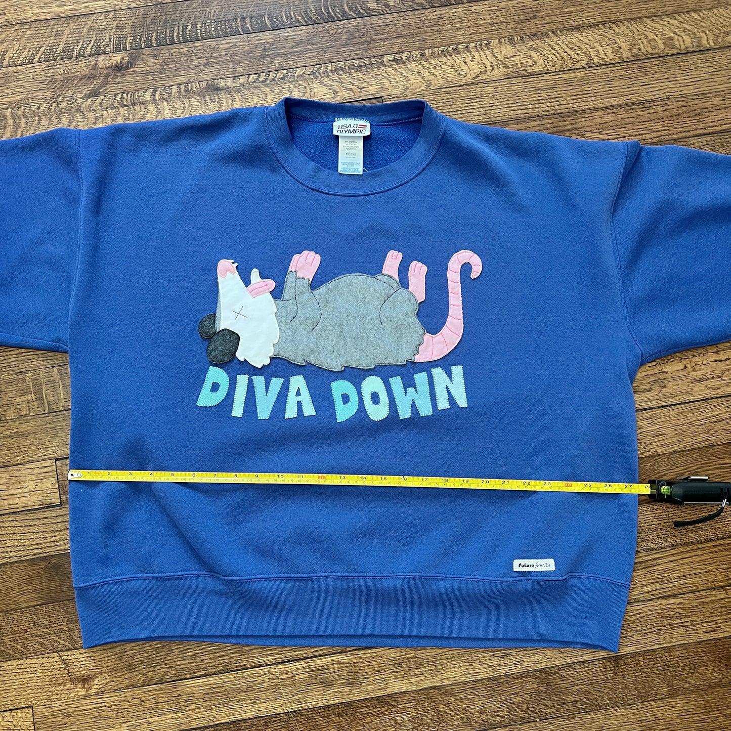 Diva down opossum sweatshirt (blue)