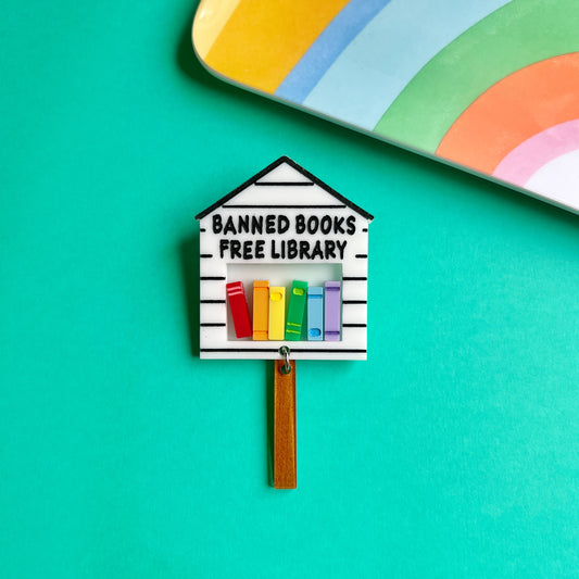 Banned Books Free Library brooch or magnet