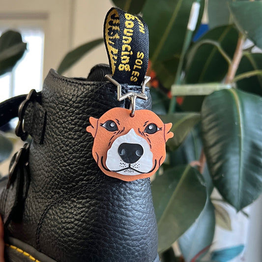 Custom pet portrait keychain for Lauren S.