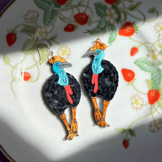 Cassowary earrings