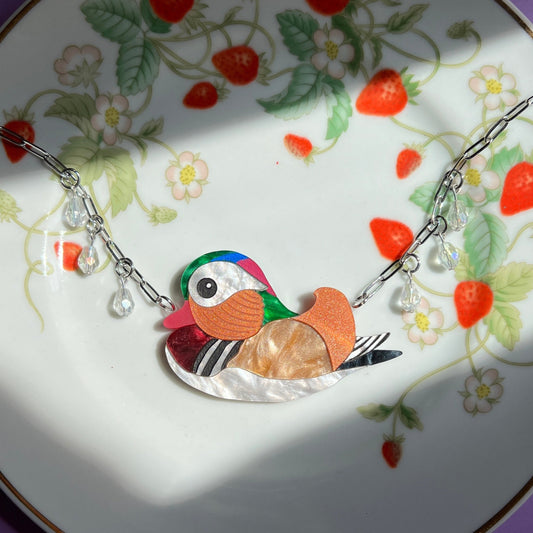 Mandarin duck necklace