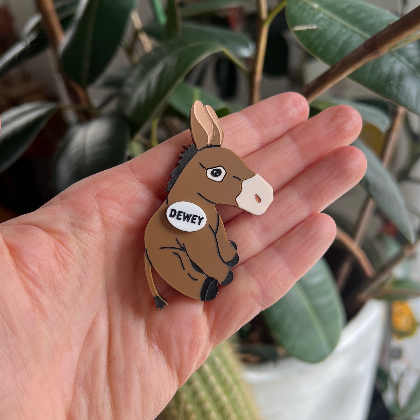 Dewey Donkey Brooches for Briauna