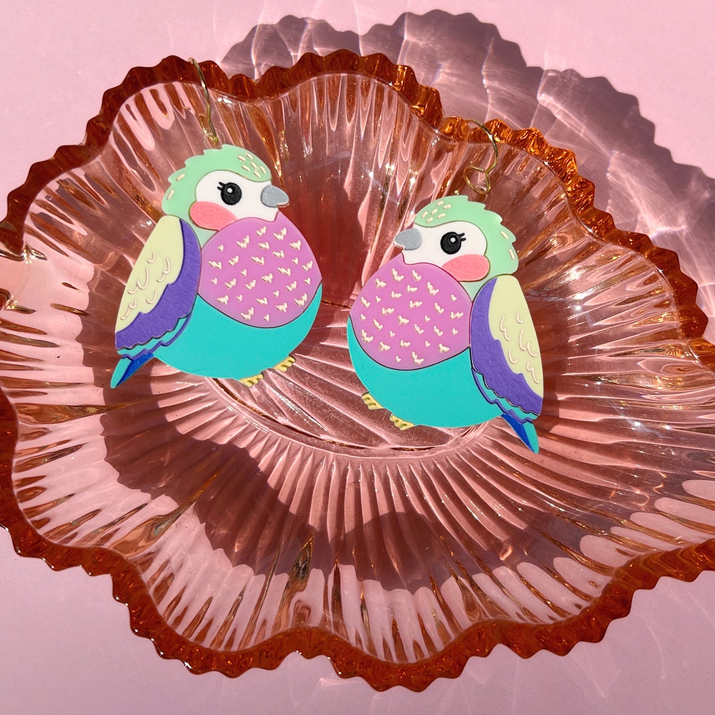 Lilac breasted roller earrings