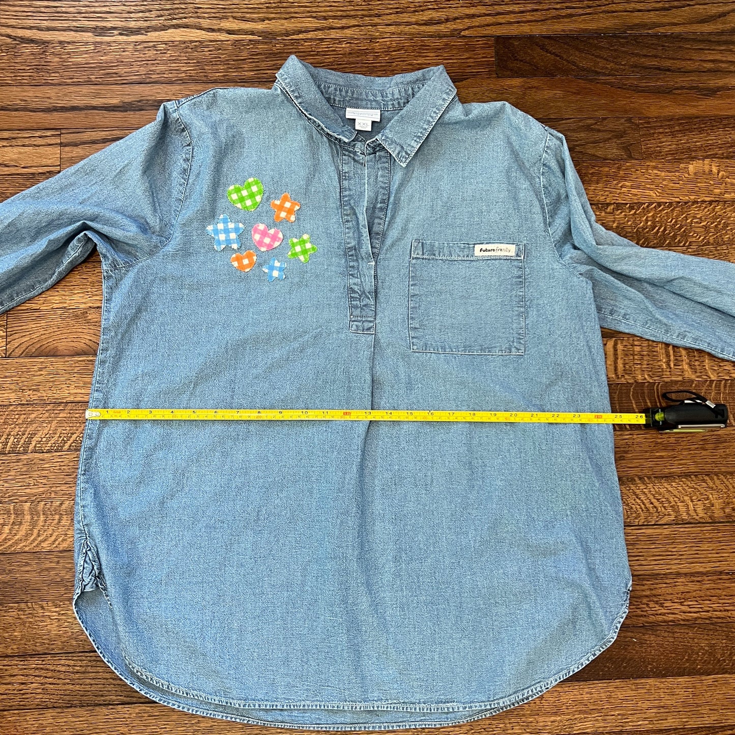 H2O > A.I. denim fringe pullover shirt