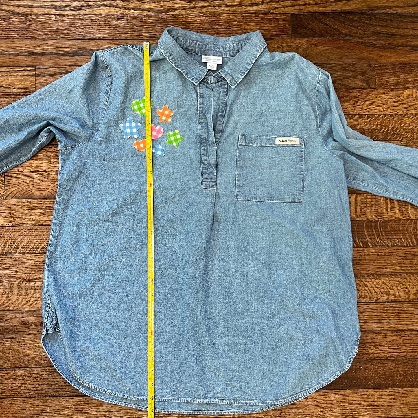 H2O > A.I. denim fringe pullover shirt