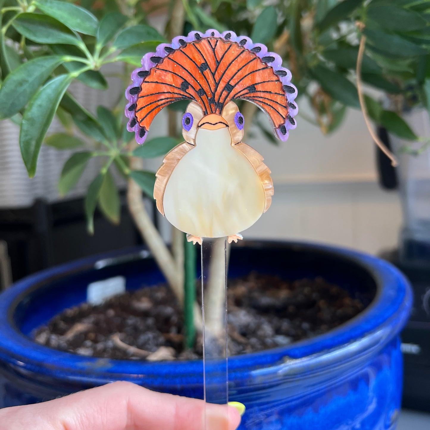 Tropical royal flycatcher plant stake