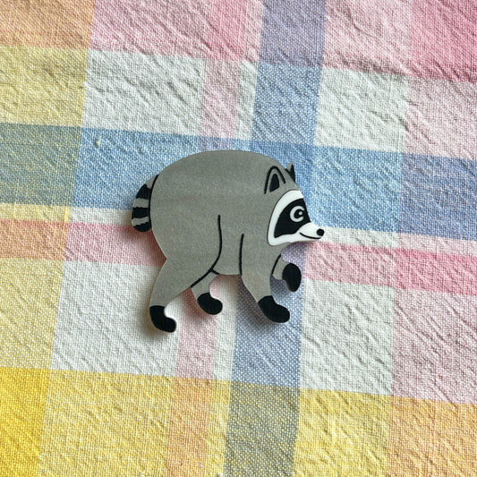Jimothy raccoon brooch or magnet