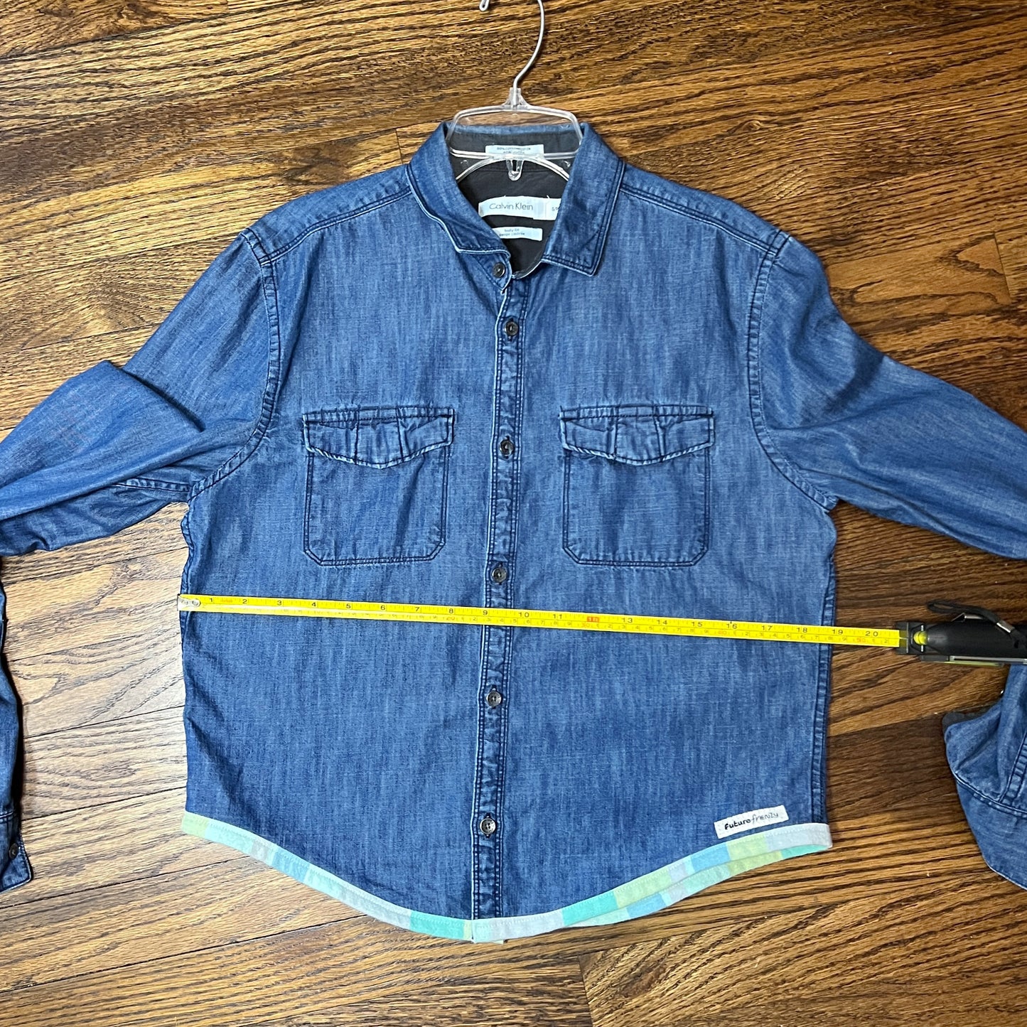 Death to Data Centers upcycled button up