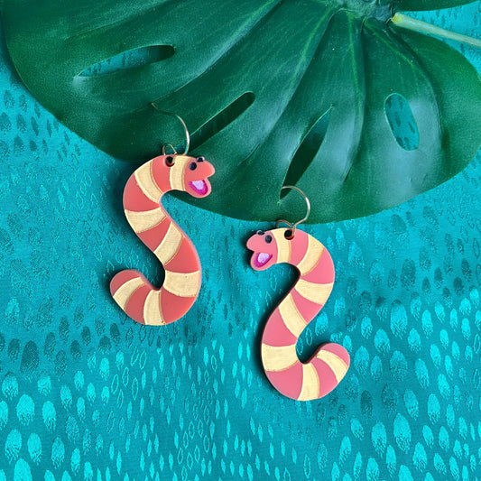 Slimey worm earrings (small version)