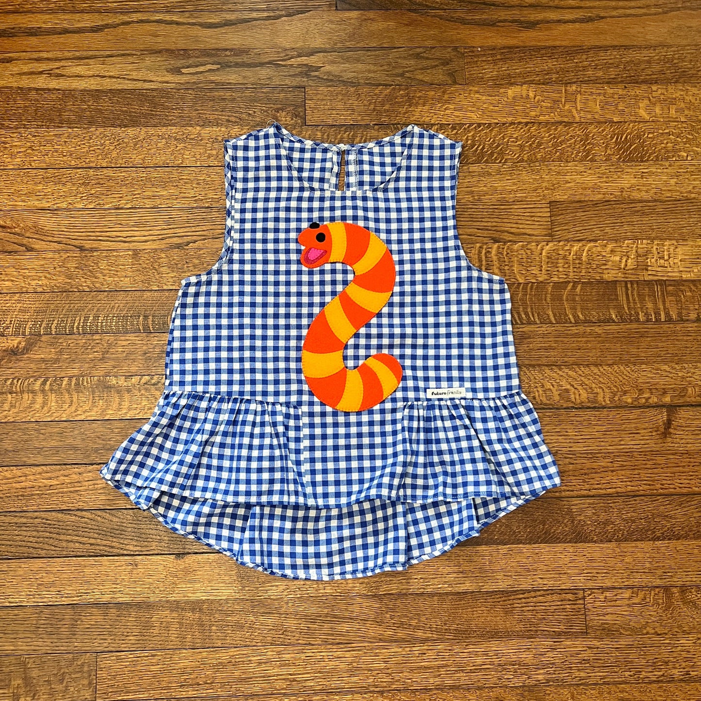 Slimey blue/white checkered top