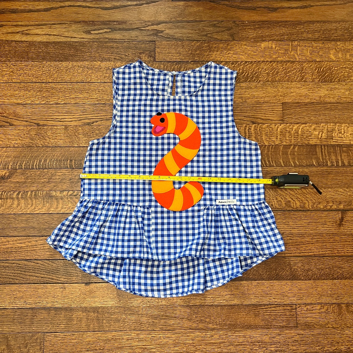 Slimey blue/white checkered top