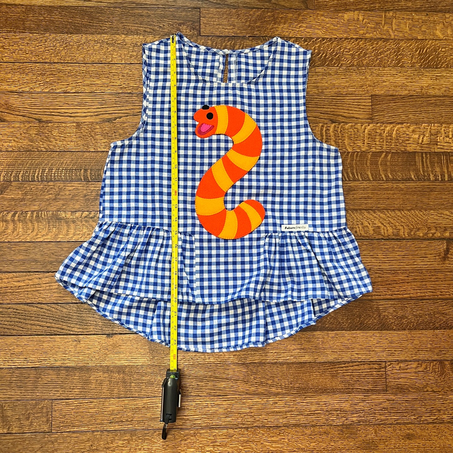 Slimey blue/white checkered top