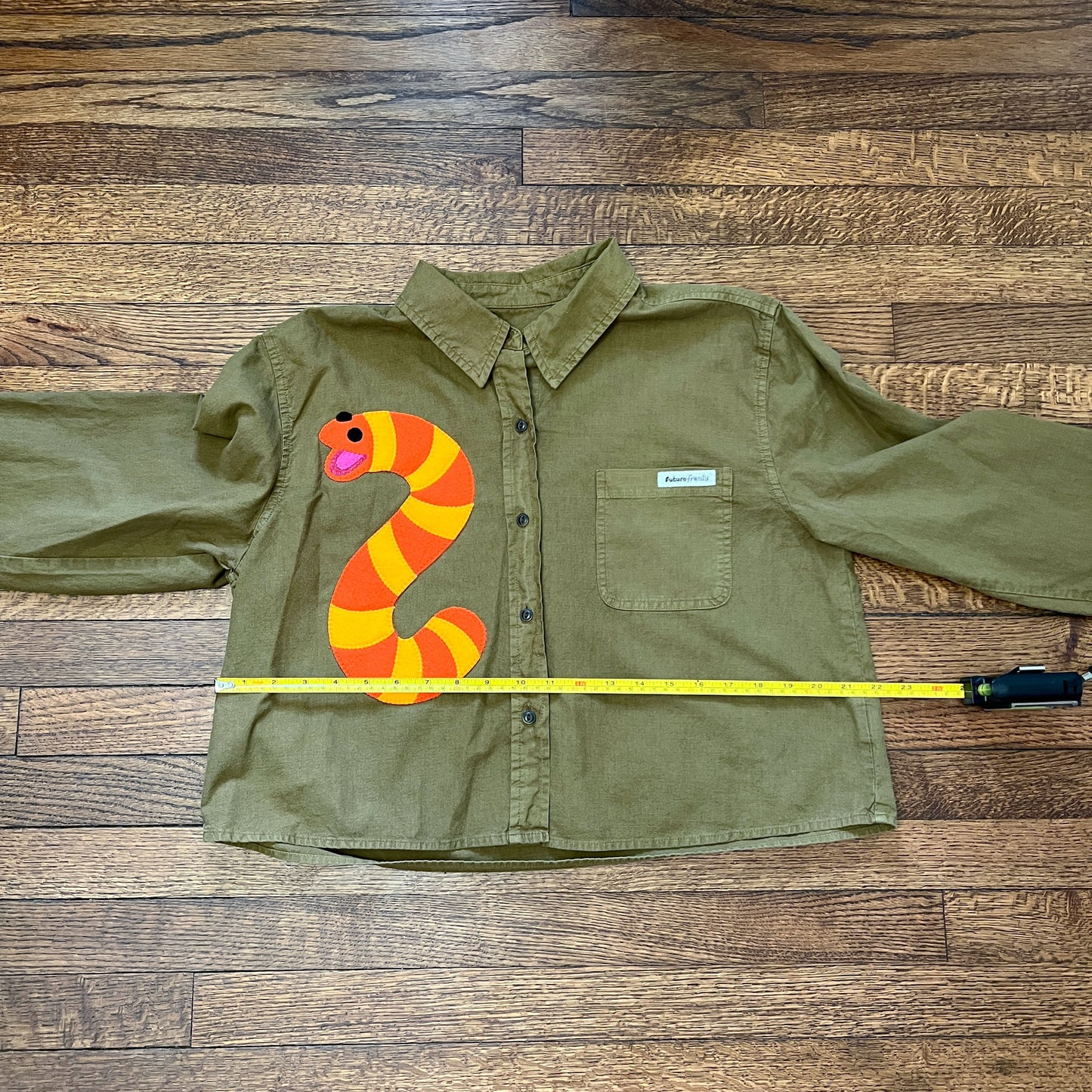 Slimey olive green button up shirt