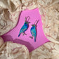 Greater blue eared starling earrings