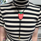 Strawberry skull bolo tie