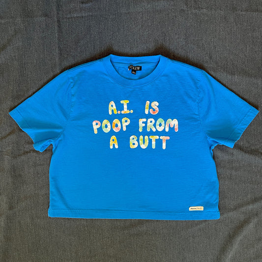 A.I. is poop - blue boxy t-shirt